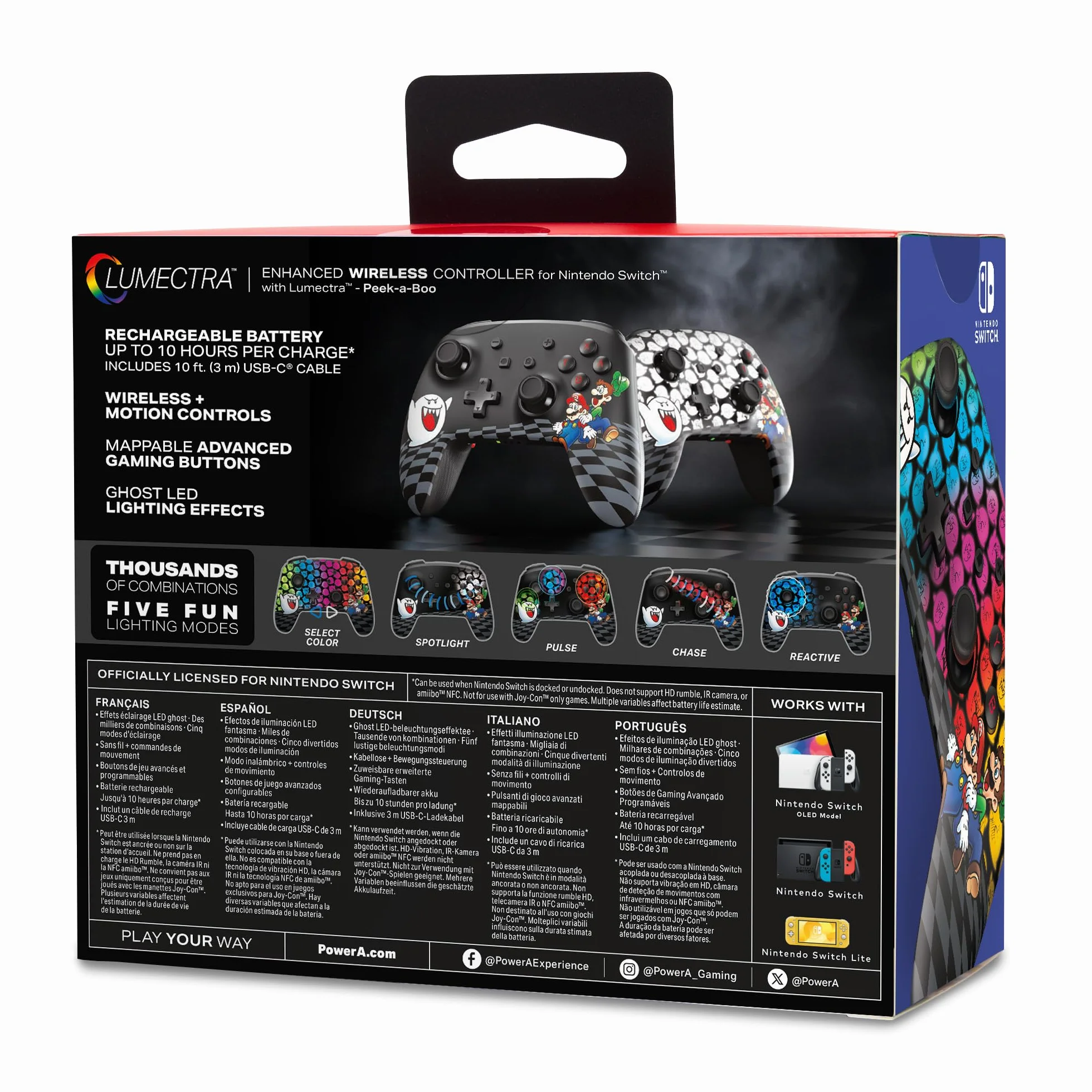 PowerA Enhanced Wireless Controller for Nintendo Switch with Lumectra - Peek-A-Boo