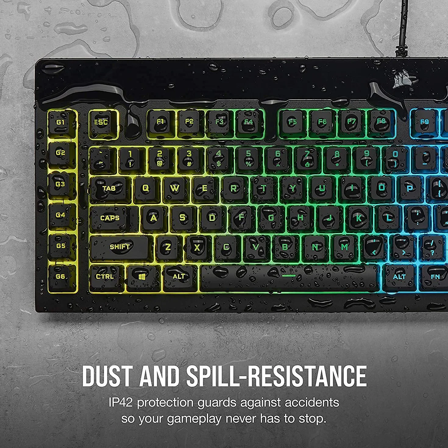 TECLADO (INGLES) CORSAIR K55 RGB PRO GAMING BACKLIT ZONED RGB LED RUBBERDOME