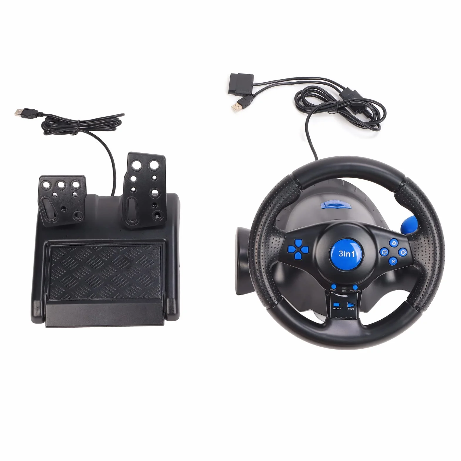Yinhing Volante da Gioco con Rotazione di 180 Gradi, Volante Multifunzione da 3 Pollici e Pedali per PC Ed Esperienza di Gioco per gli Appassionati di Corse