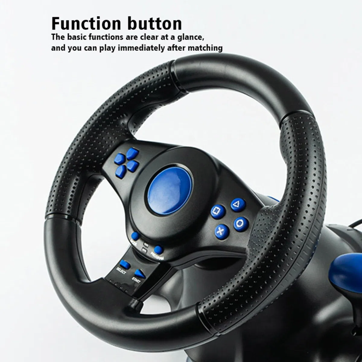 Volante e pedali da gioco USB, per Switch, per Xbox One/360, per PS4, per PS3 e PC, controller ergonomico in ABS per giochi di corse sim (3 in 1)