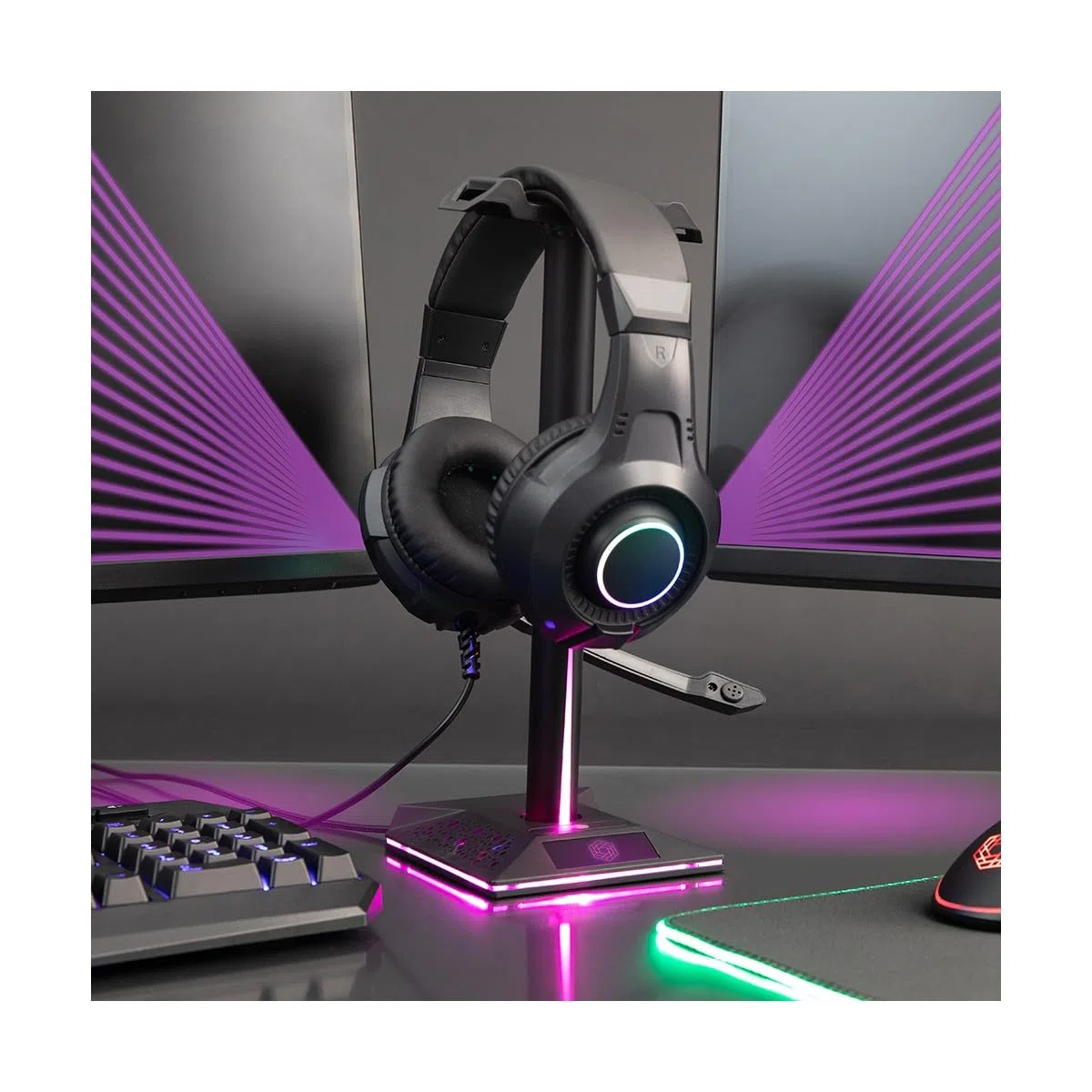 Support casque gaming avec Hub