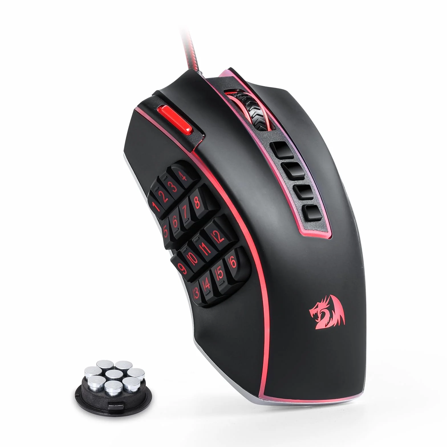 Redragon M990 Mouse MMO Cablato RGB 32000 DPI 23 Tasti Programmabili PC | 16 Tasti Macro Laterali Alta Precisione Base Alluminio Supporto Software PC Gioco