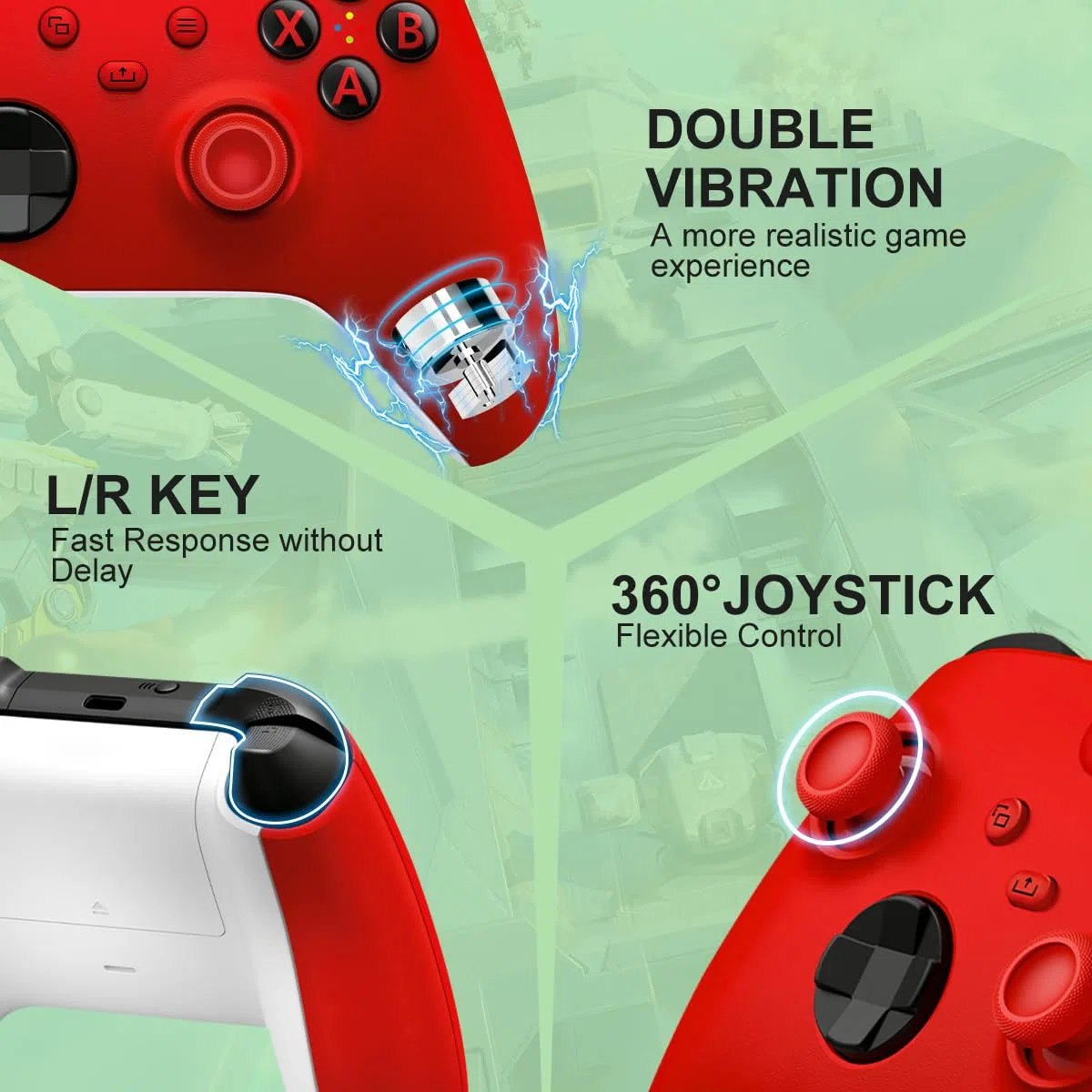 NINIFEI Per Xbox One Controller,Wireless Gaming Xbox Controller | Compatibile con Xbox Series X|S, Xbox One, PC Windows, rosso