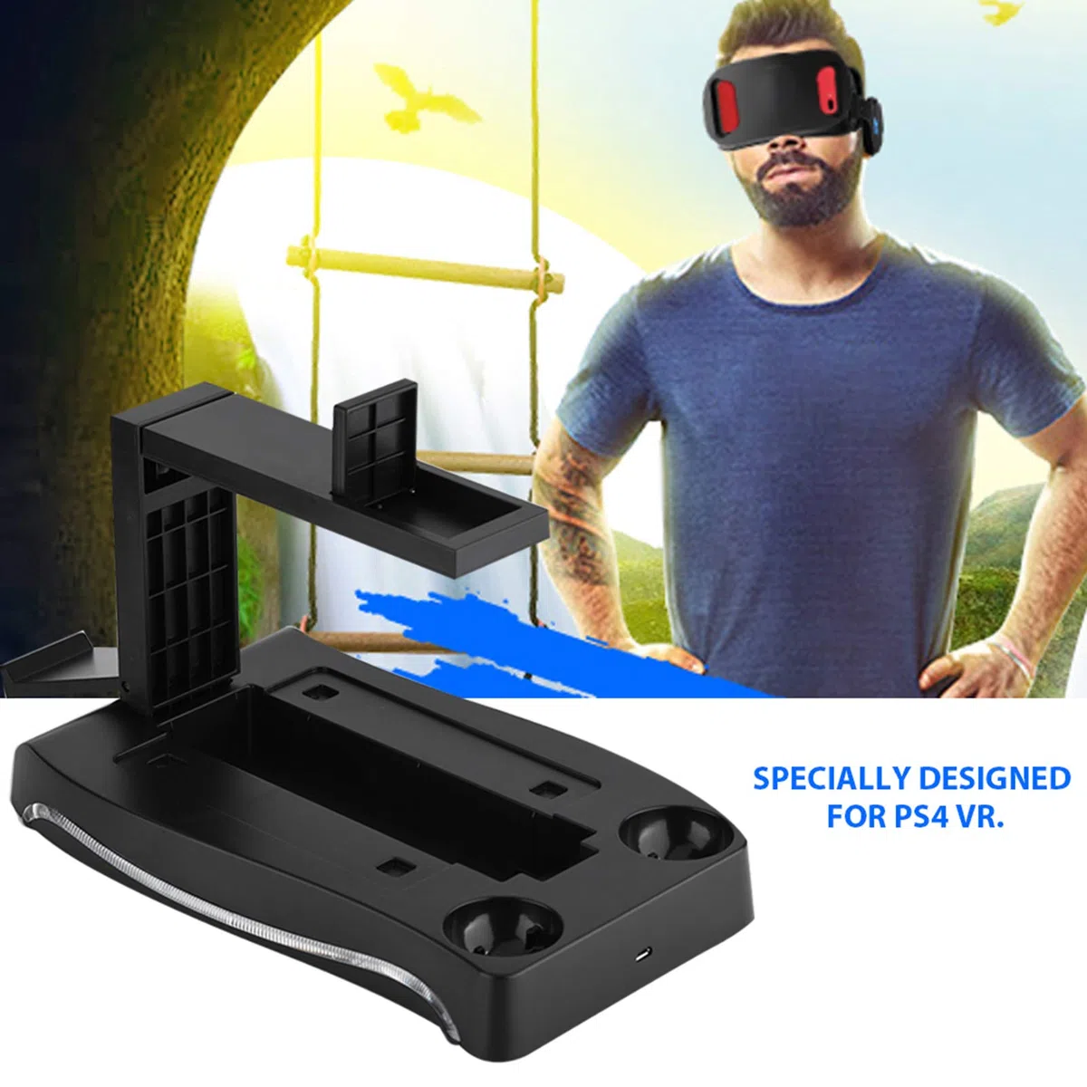 Docking Station Vr Auricolare E Sensori Di Movimento Vr Stazione Di Ricarica Abs Nero Per Vr Controller Stazione Di Ricarica Dock Stand Ricarica Dock Station Supporto
