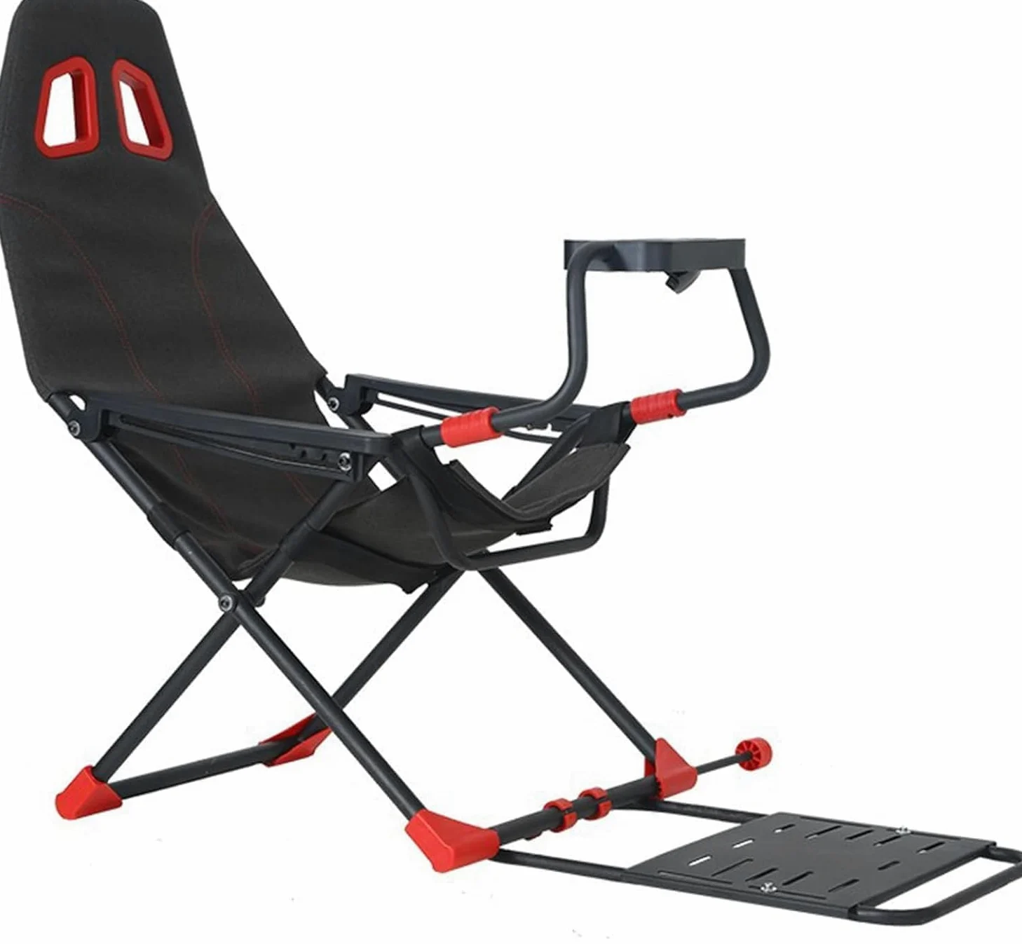 Simulatore di corsa regolabile con sedile ergonomico pieghevole, supporto per ruota compatibile con Xbox, PS4, PC