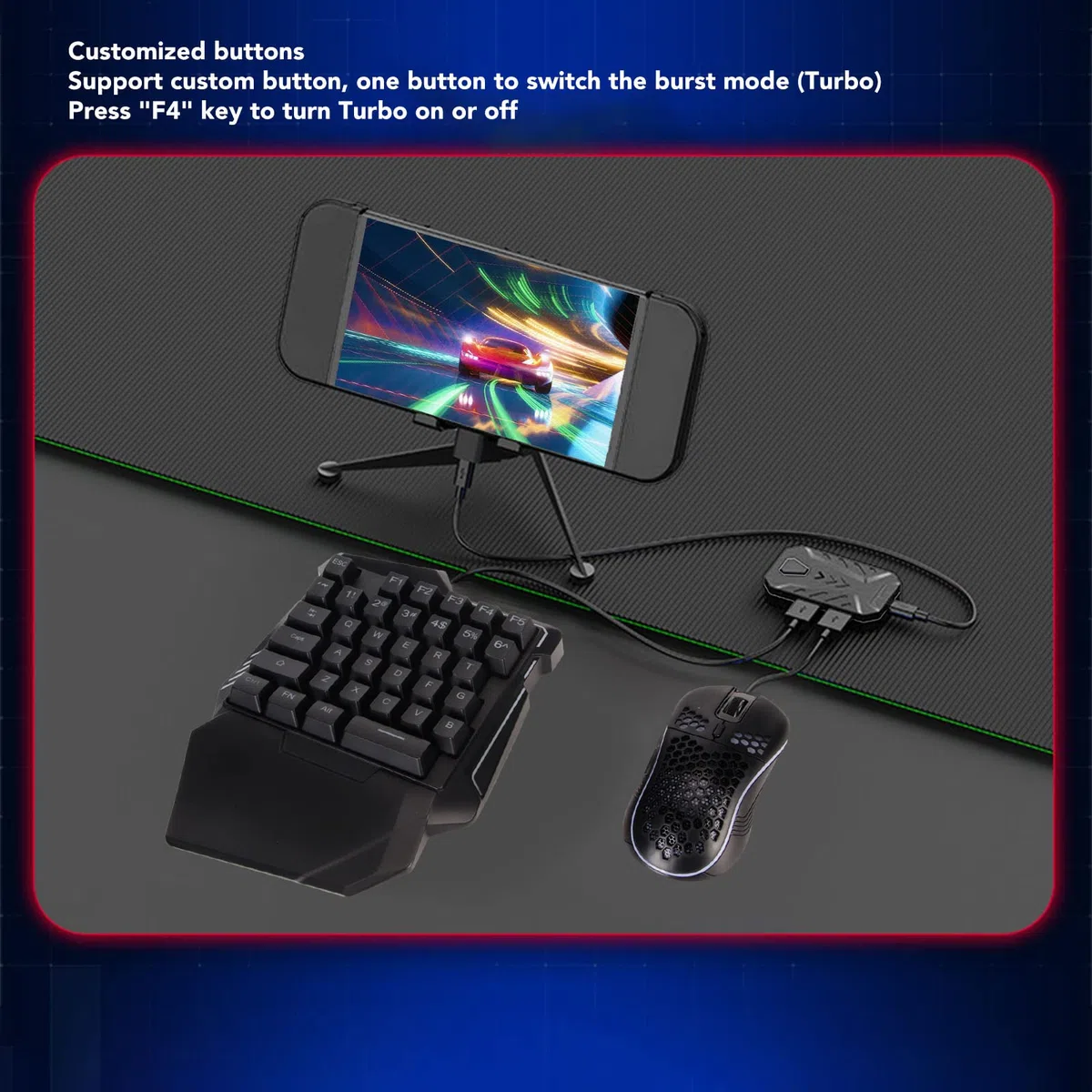 Set Convertitore Tastiera per Convertitore Cablato Console di Gioco con Tastiera Mouse, Adattatore OTG Incluso, per Console 360 Series X S