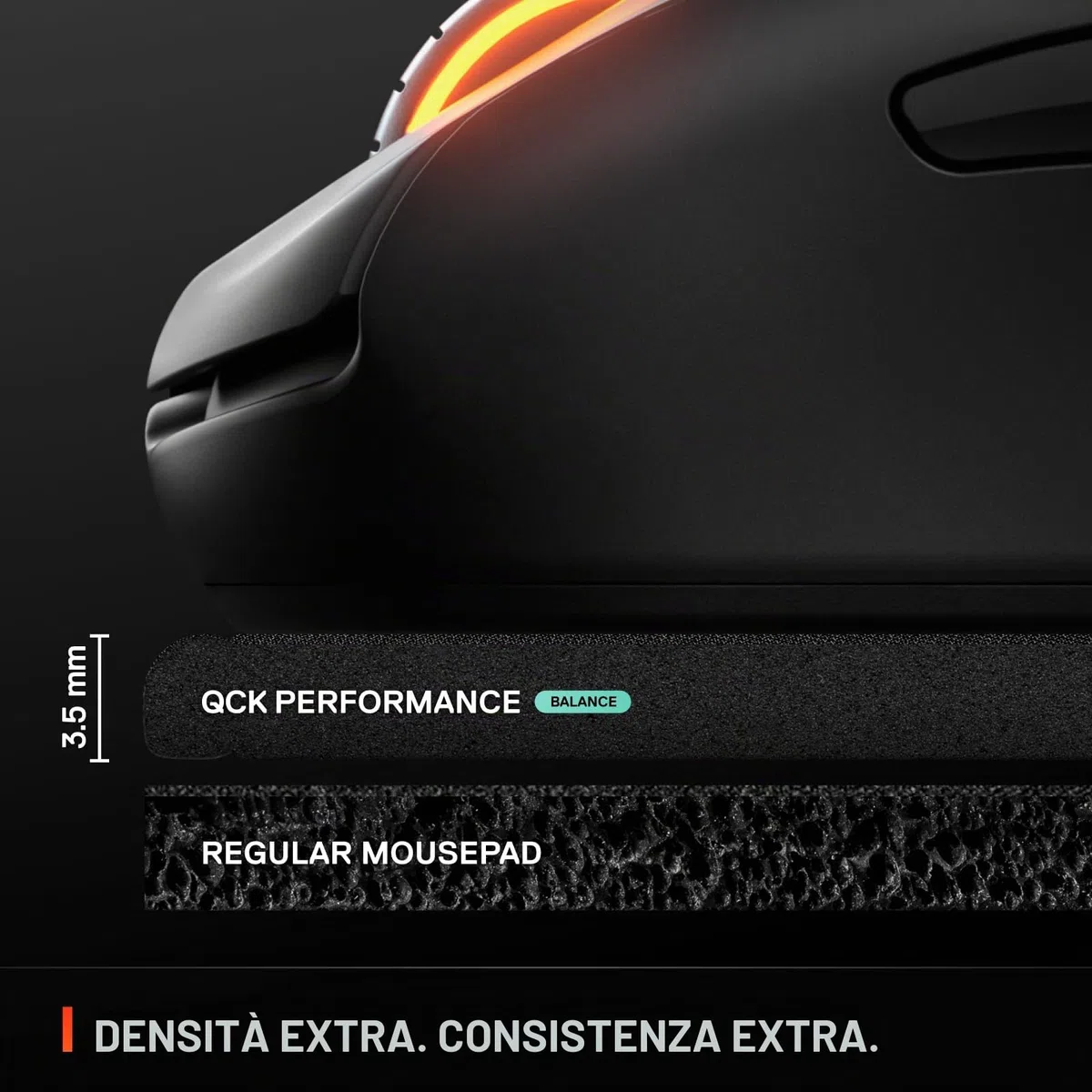 SteelSeries QcK XL Performance Balance Gaming Mousepad - Densità extra per una scorrevolezza fluida - Cuciture a basso profilo - Base in gomma neoprene antiscivolo - 40 x 87,5 cm - FPS, MOBA, RTS, MMO