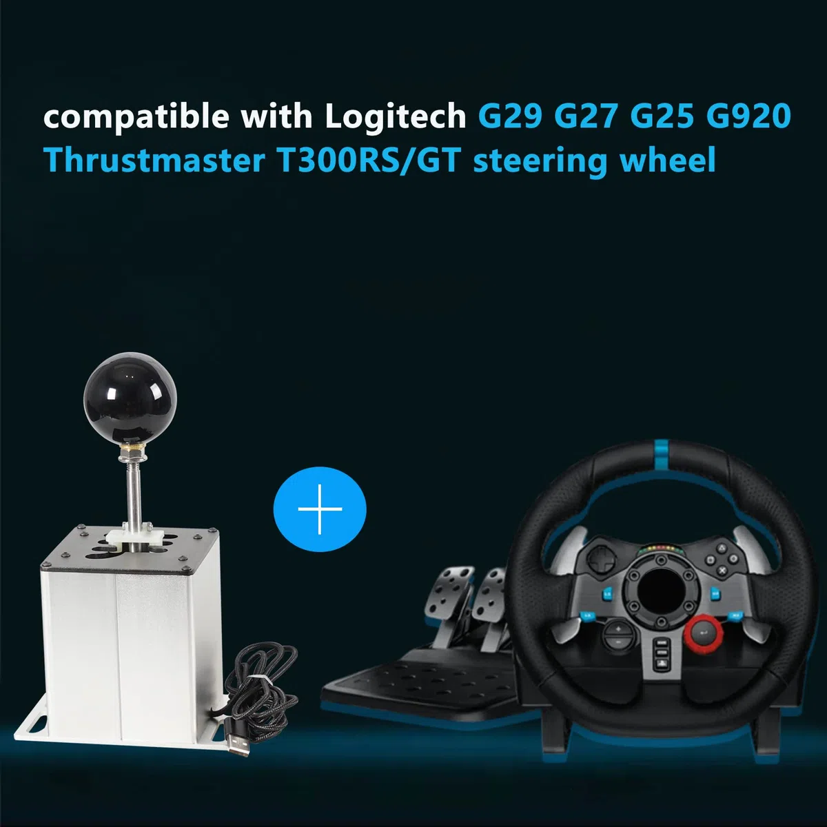 GSTP Simulatore USB per PC compatibile con G29 G27 G25 G920 T300RS/GT volante sequenziale H Gear Shifter compatibile con ATS ETS Dust WRC Sim Racing Games 6+R Argento