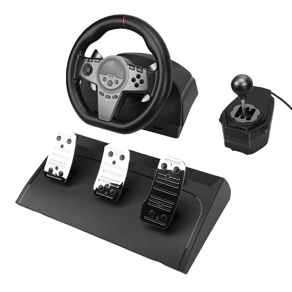 Annadue Set di Volanti da Corsa per PC Gaming per Console di Gioco, Volante da Corsa Sim per Auto per PC Girevole a 270 Gradi con Cambio a Pedali