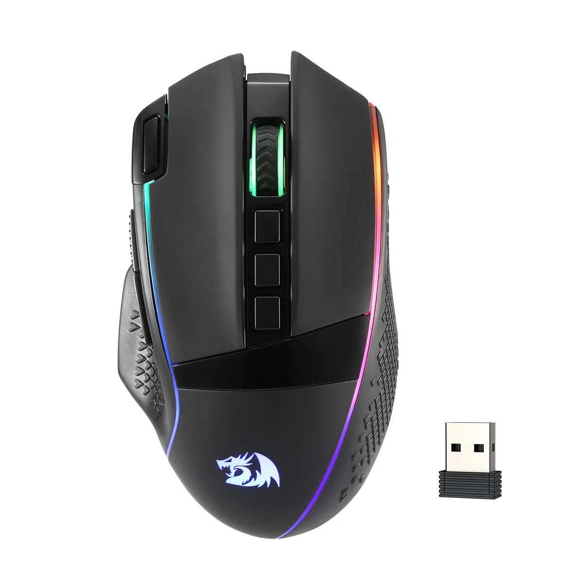 Redragon M991 Mouse Wireless 19000 DPI Fuoco Rapido 9 Tasti | mouse gioco wireless cablato 19000 DPI tasto fuoco rapido 9 pulsanti macro autonomia 45 ore retroilluminazione RGB