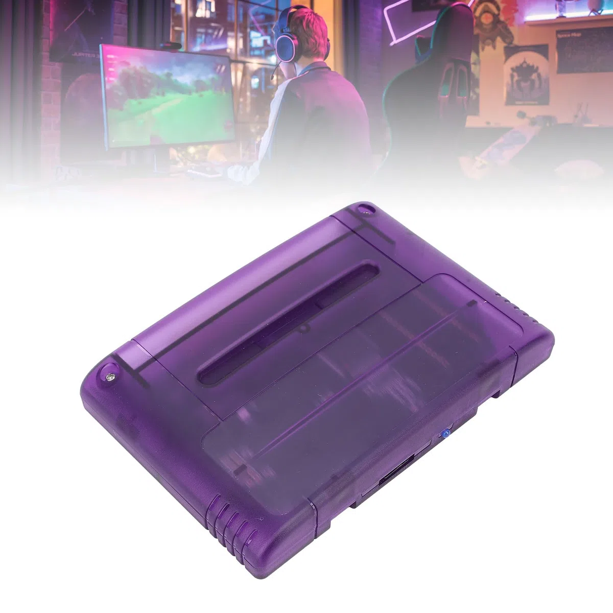 CCYLEZ Game Cartridge Professional 3000 in 1, scheda di memoria da 8 GB ad alta velocità per SNES per console di gioco SFC, supporta FAT16 e FAT32 con capacità scheda da 32 GB (trasparente)