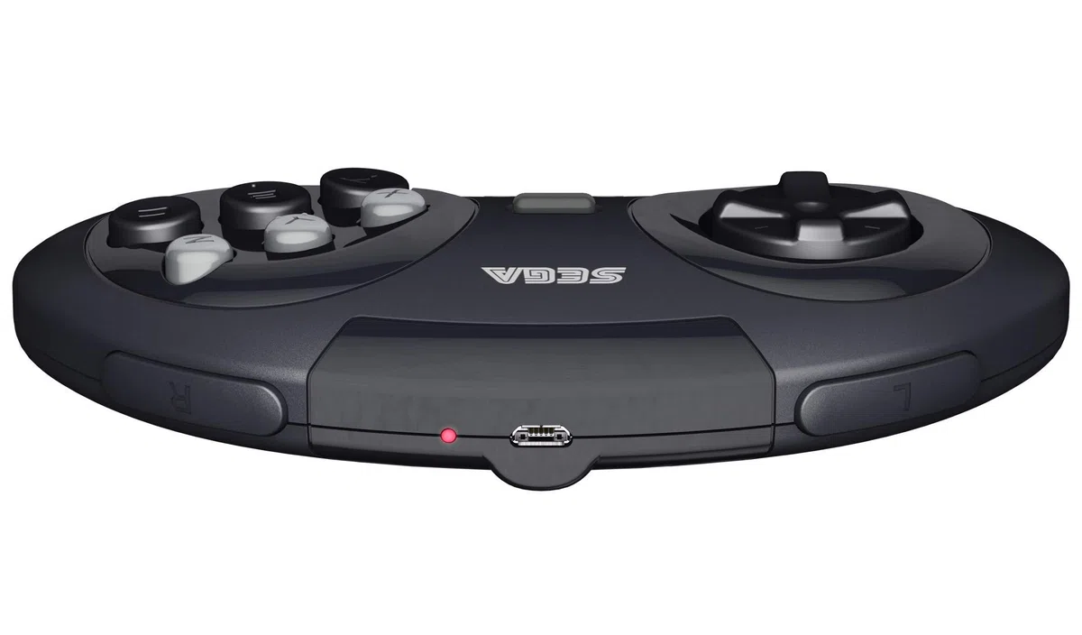 Retro-Bit Sega Genesis - Controller wireless da 2,4 GHz, 8 pulsanti, per Sega Genesis Original/Mini, Nintendo Switch, PC, Mac, colore: nero