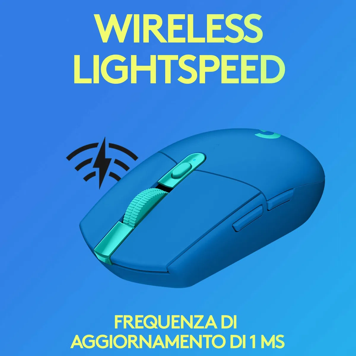 Logitech G305 LIGHTSPEED Mouse Gaming Wireless, Sensore 12K HERO, 12.000 DPI, Design Leggero, 6 Pulsanti Programmabili, Batteria 250 Ore, Memoria Integrata, PC/Laptop, Blu