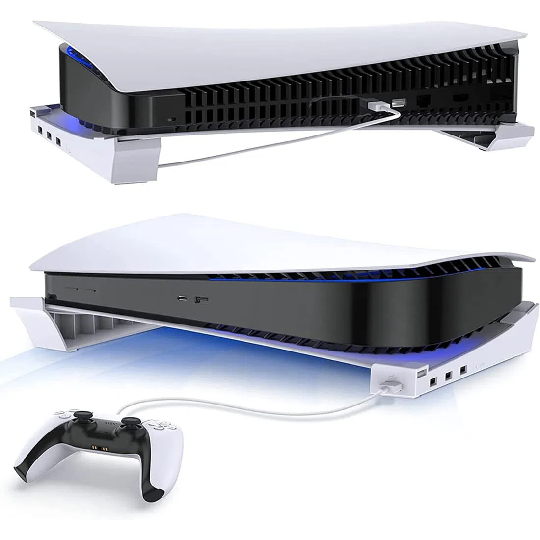Supporto per console di gioco, contenitore orizzontale per 4 dischi ed edizioni digitali, organizer multifunzionale per PlayStation e Xbox