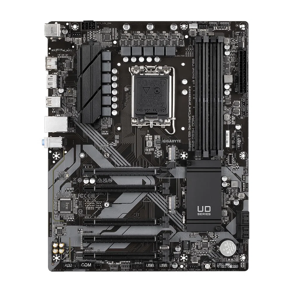 GIGABYTE B760 DS3H DDR4 Scheda Madre - Supporta CPU Intel Core di 14a generazione, VRM digitale a 18+2+1 fasi, fino a 5333MHz DDR4 (OC), 2xPCIe 4.0 M.2, GbE LAN, USB 3.2 Gen 2
