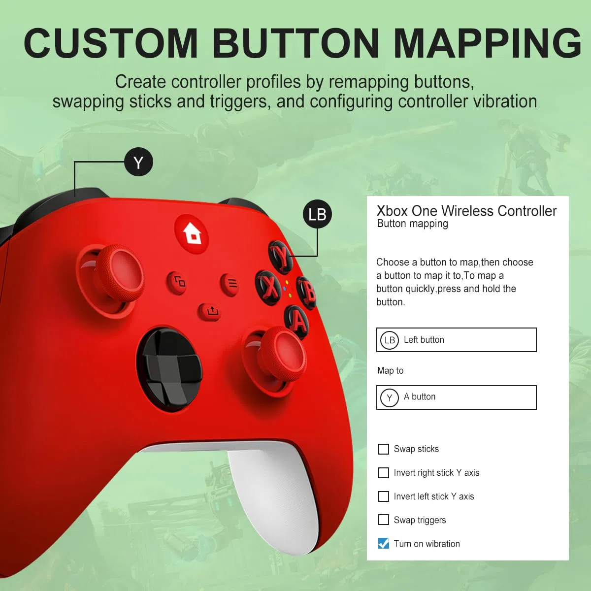 NINIFEI Per Xbox One Controller,Wireless Gaming Xbox Controller | Compatibile con Xbox Series X|S, Xbox One, PC Windows, rosso