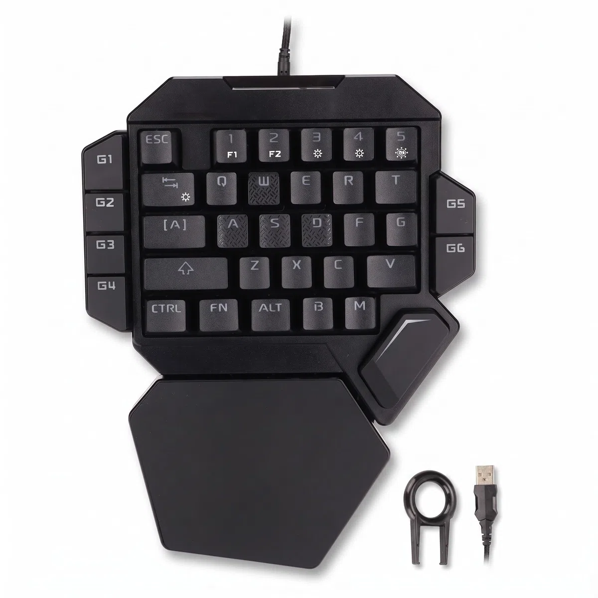 Tastiera da Gioco con Una Mano, Retroilluminata RGB 35 Tasti, Controllo Sensibile Accurato, 6 Tasti Programmabili, Design Ergonomico, Mezza Tastiera per PC Gamer