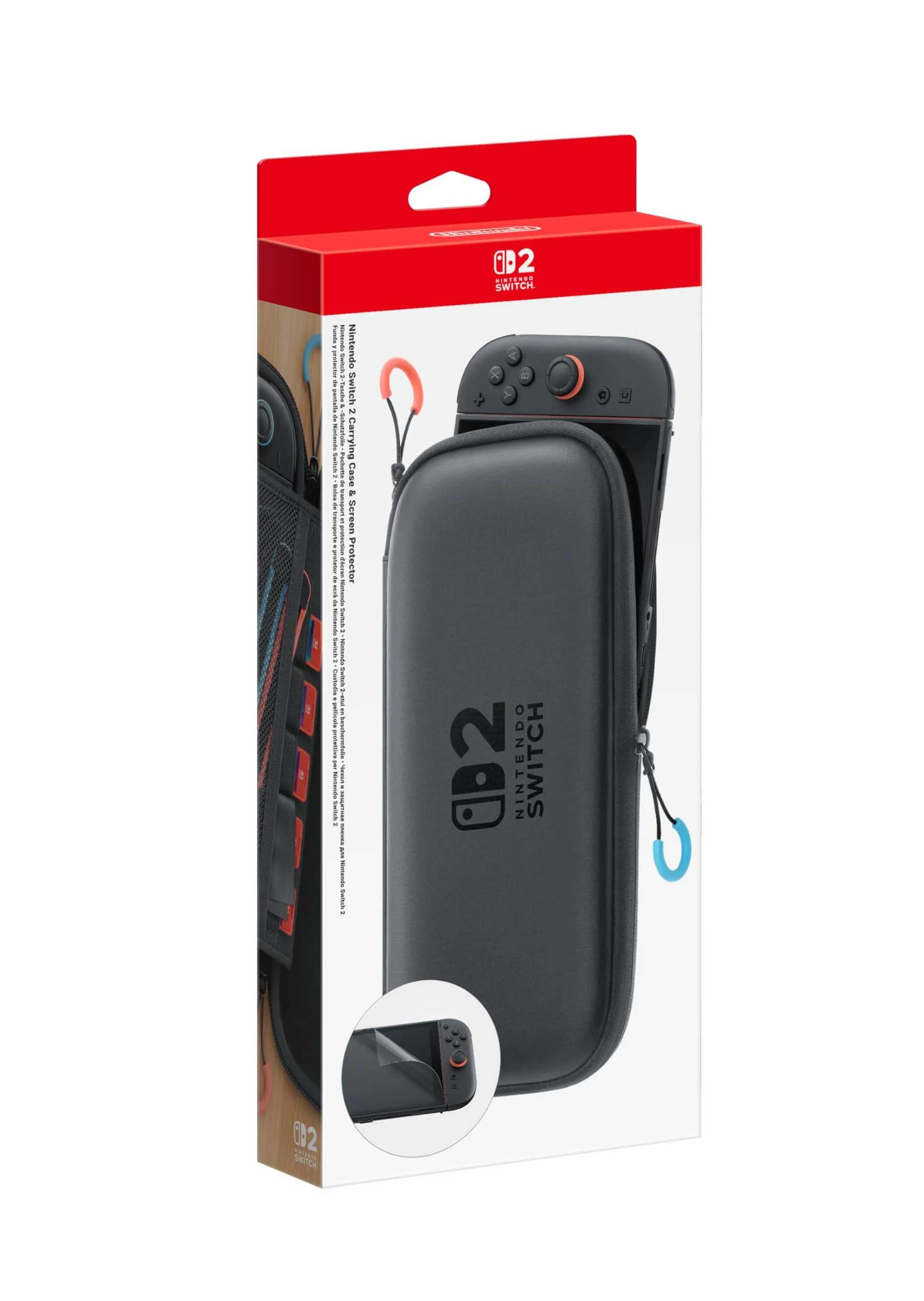 Nintendo Switch 2 Custodia per il trasporto + pellicola proteggi schermo, Blackone