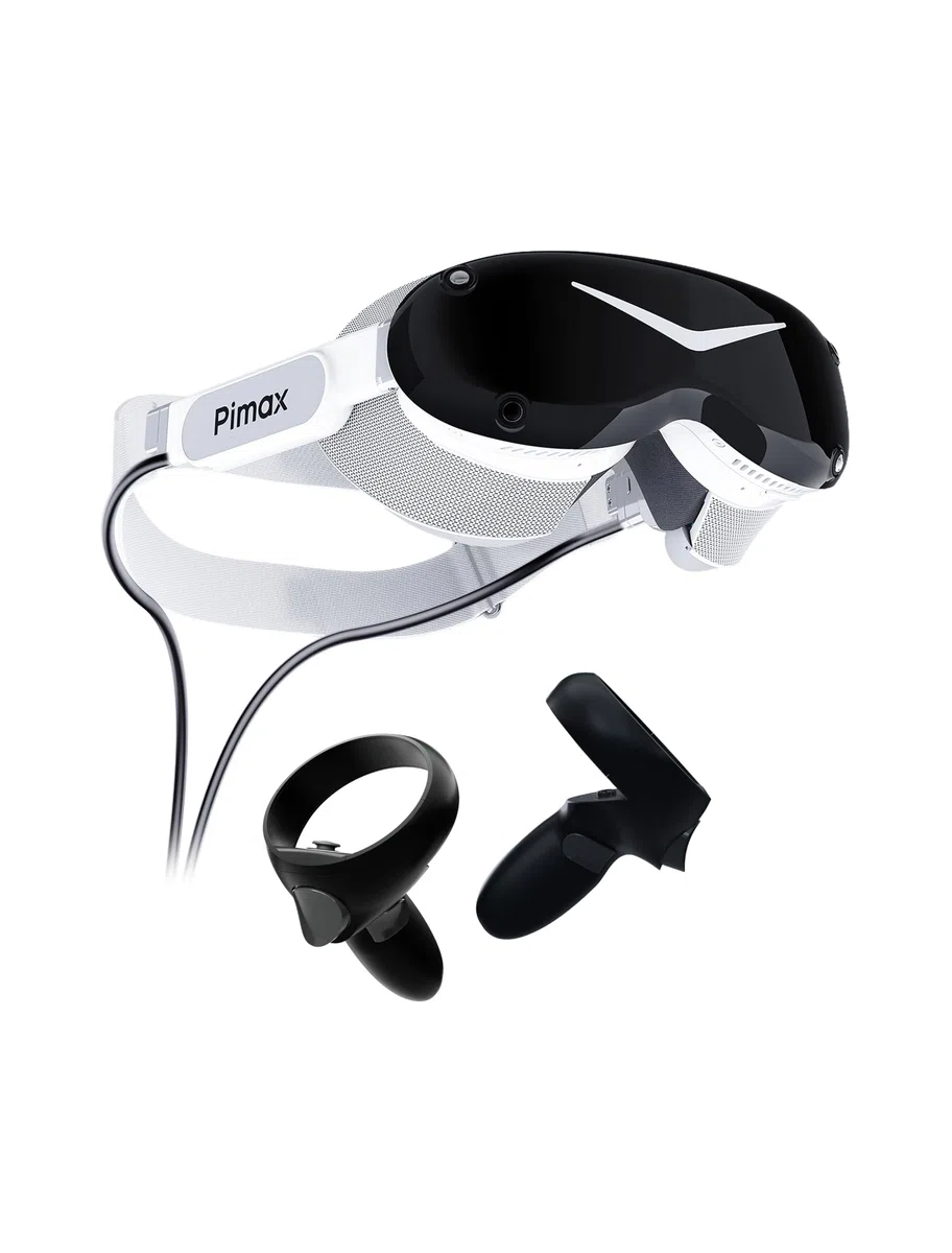 Pimax Dream Air Slam - Cuffie VR 3840 × 3552 per occhio, campo visivo 110°, con ottica Pimax ConcaveView, occhiali PC VR con controller (bianco)