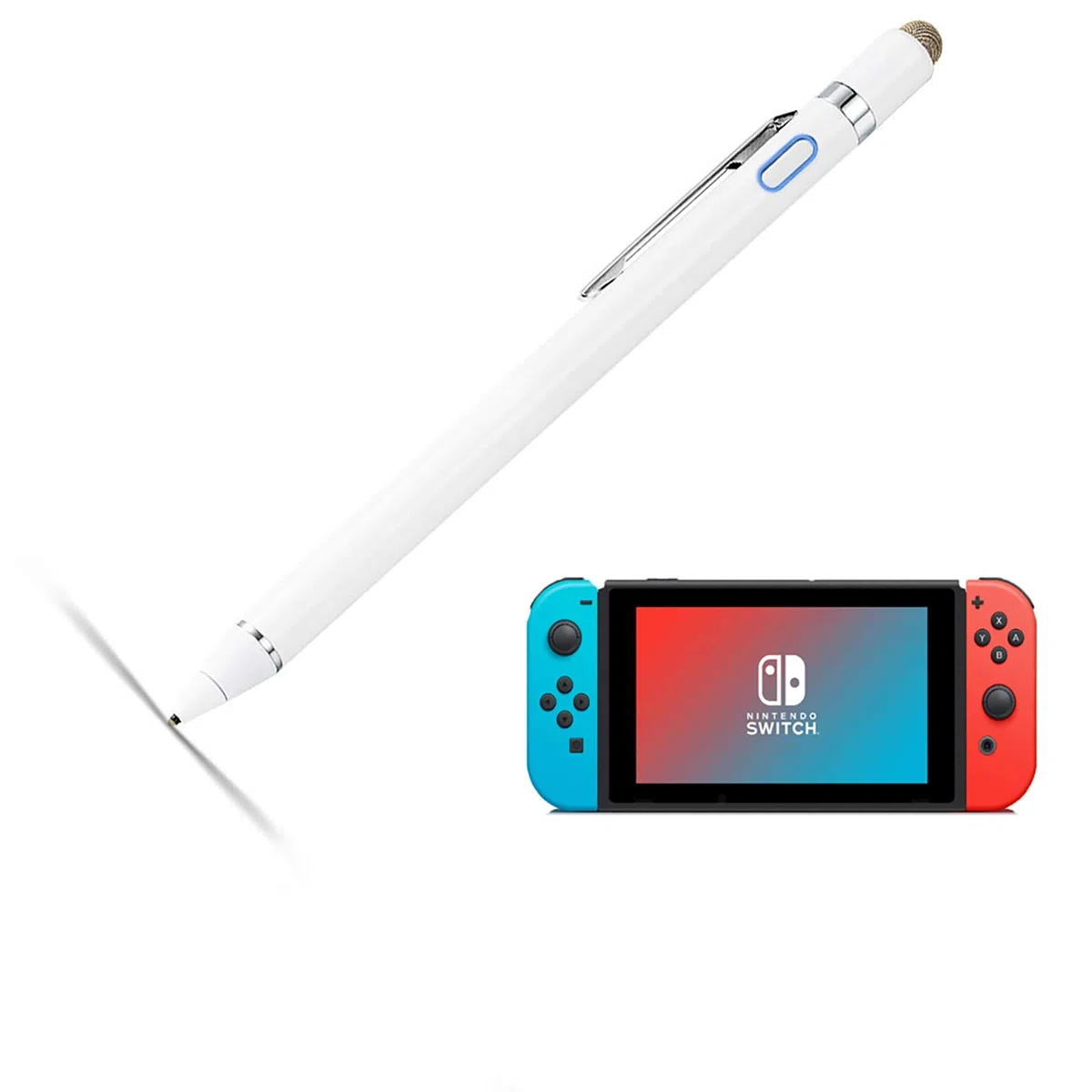 Penna stilo per Nintendo Switch, matita digitale con punta ultra fine da 1,5 mm per Nintendo Switch, bianco