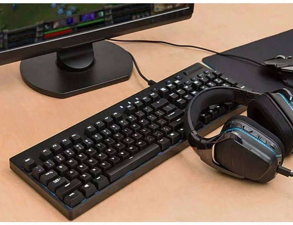 Tastiera da Gioco Meccanica, retroilluminazione a Prova di Spruzzi per Tastiera USB Ultra-Sottile, Ideale per Il Gioco di Windows Mac