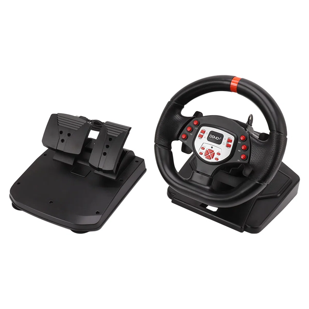Luqeeg Volanti Corsa per Giochi, Volante per PC con Pedali, Volante da Gioco con Rotazione 180 Gradi Volante per Giochi da Corsa Accessori Videogiochi per 360 PC per per Switch