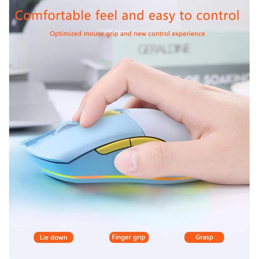 RajoNN Mouse Wireless Mouse, Mouse da Gioco cablati RGB di Tipo C con 7 Pulsanti programmabili, Mouse da Gioco RGB Ricaricabili 10000 DPI, 150 IPS, Frequenza di Polling 1000 Hz, per PC e