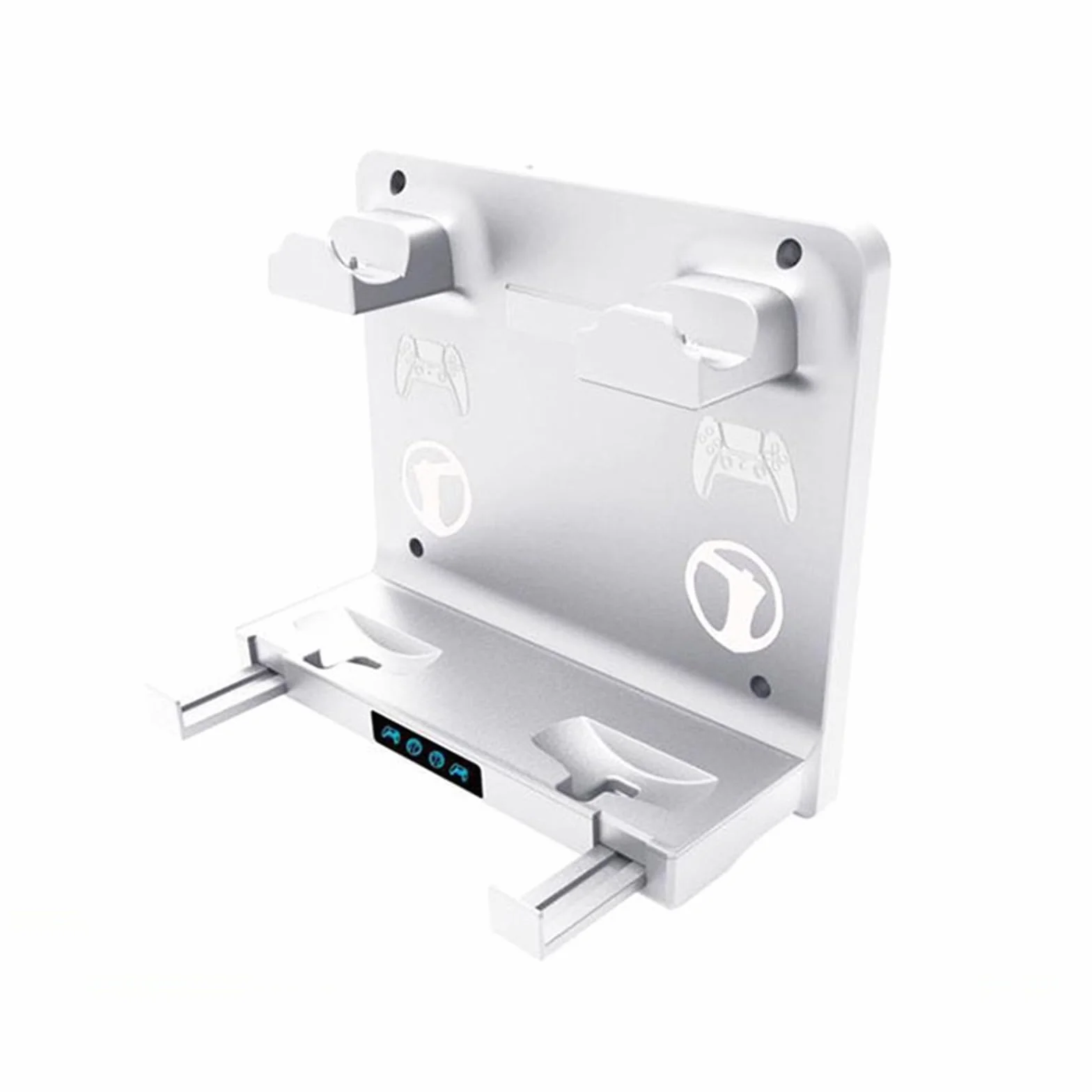 LYL Supporto da Parete per Stazione di Ricarica per Controller PS5 e PSVR 2 - Dock Controller e Cuffie - Ricarica Rapida e Verticale - Montaggio a Parete
