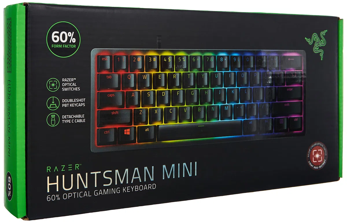 Razer Huntsman Mini tastiera da gaming ottica, 60% layout tedesco DE (layout italiano non garantito)