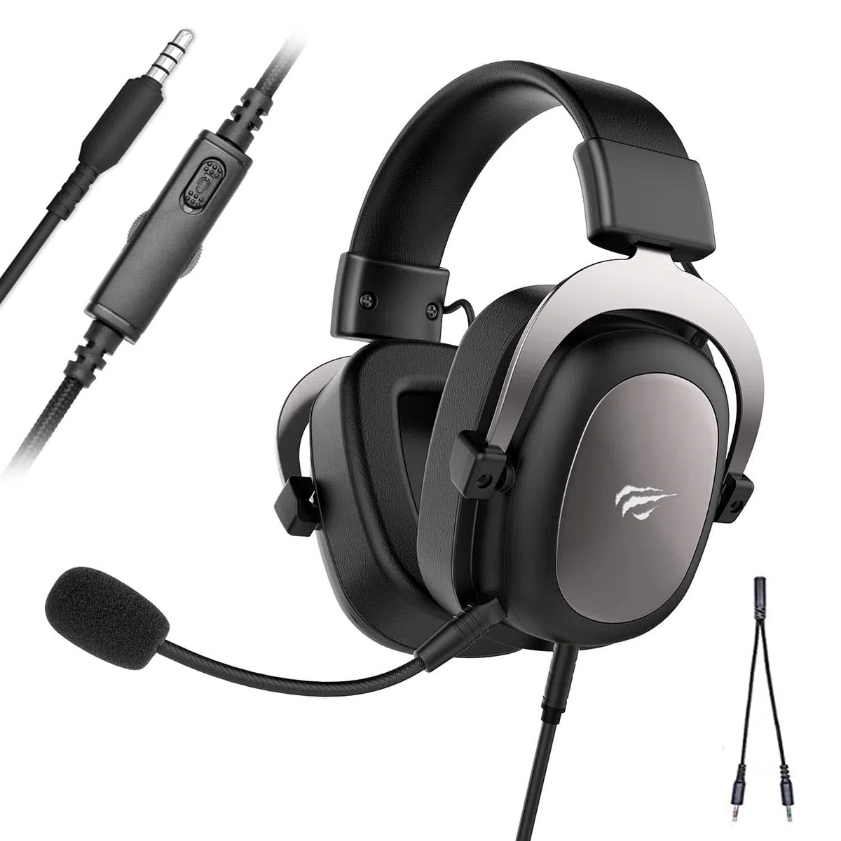 havit Cuffie Gaming Stereo Metallizzati con Ingresso Jack Ausiliare 3,5 mm per PS4 HV-H2002D Nero