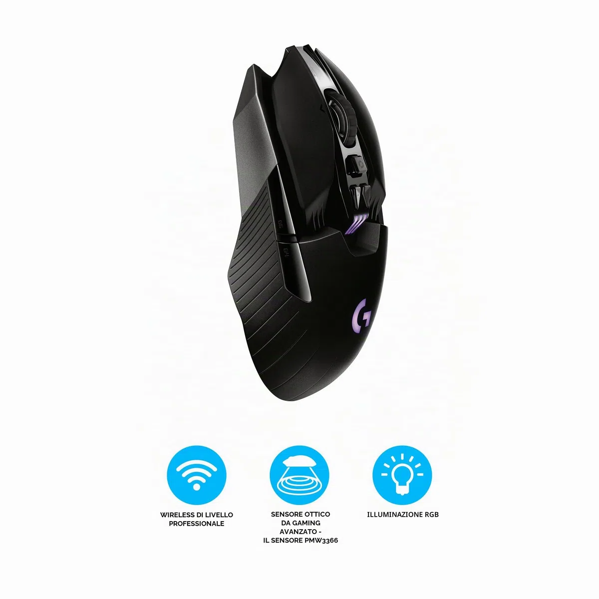 Logitech G900 Mouse da Gioco Wireless, Chaos Spectrum, Nero