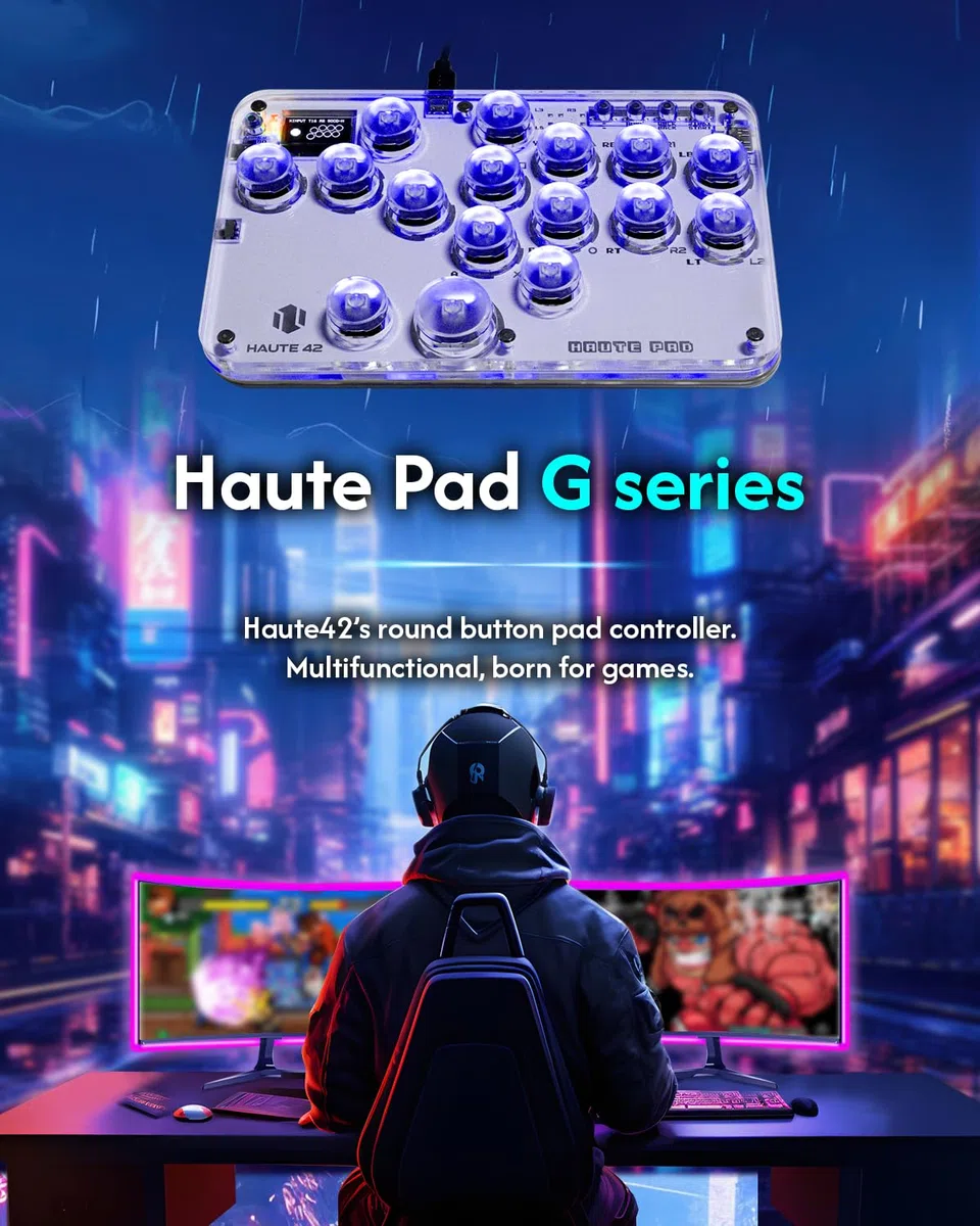 Sehawei Arcade Fight stick, Street fight Stick Keypad per PS4/Switch/PC/PS3/Steam Game Keyboard-Supports Hot Swap & SOCD,16Keys All-Button Gamerfinger with Custom RGB & Turbo Functions（G16）