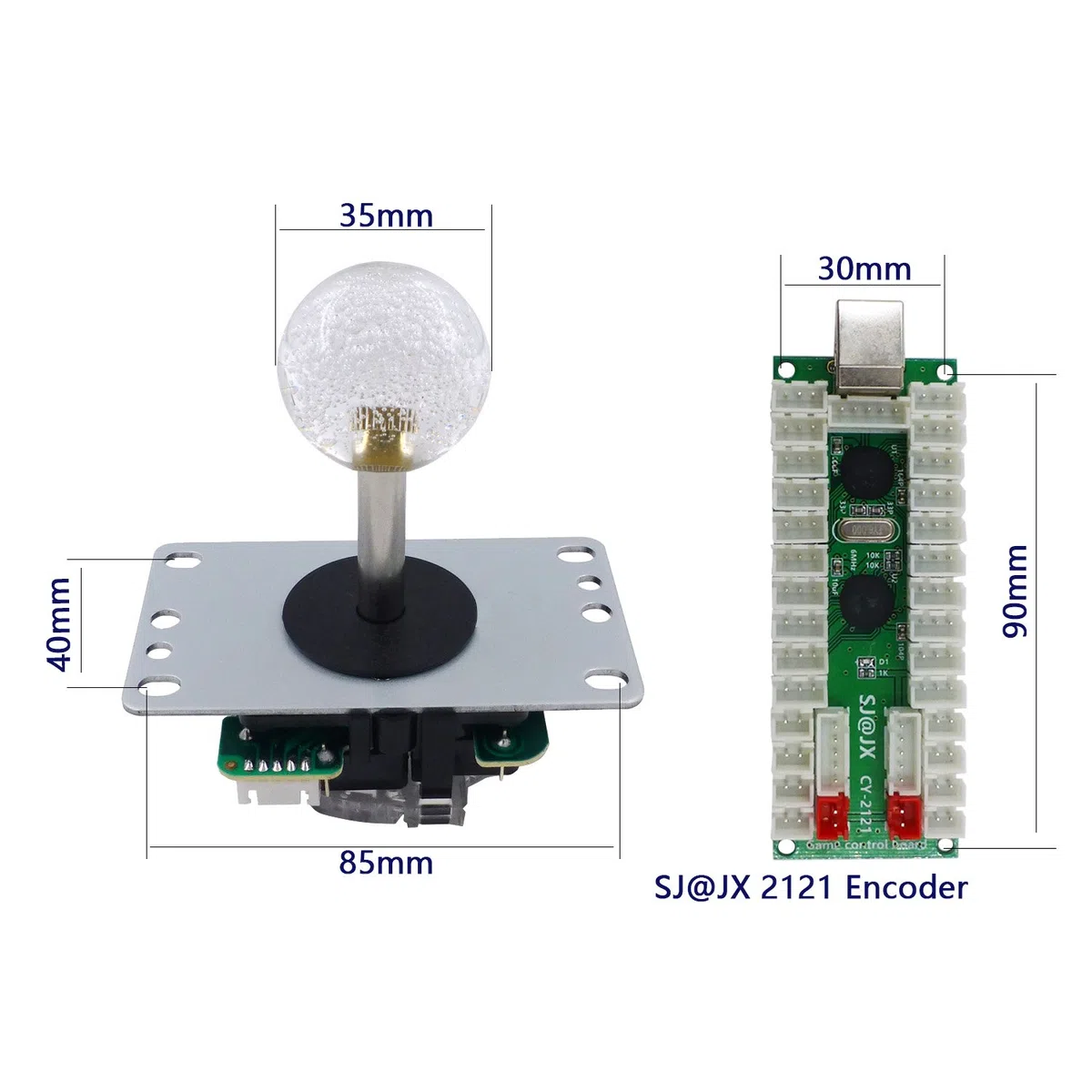 SJ@JX 2 Player LED Arcade Game DIY Kit Mechanical Keyboard Switch PC MAME Raspberry Pi LED Button Fighting Joystick Controller Zero delay USB Encoder Retropie