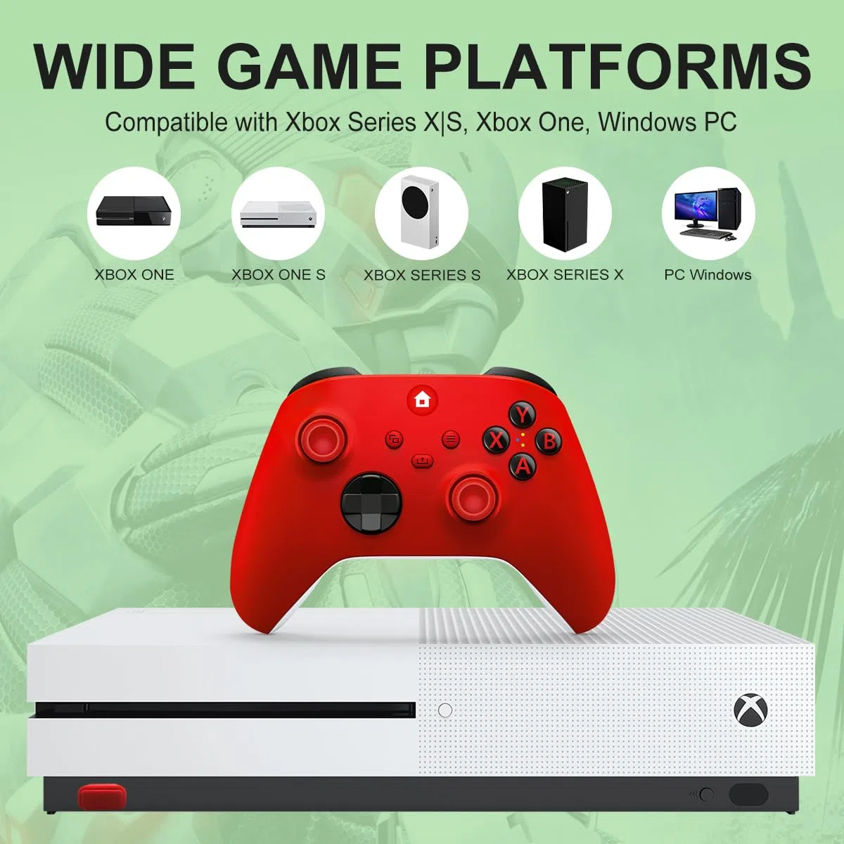 NINIFEI Per Xbox One Controller,Wireless Gaming Xbox Controller | Compatibile con Xbox Series X|S, Xbox One, PC Windows, rosso