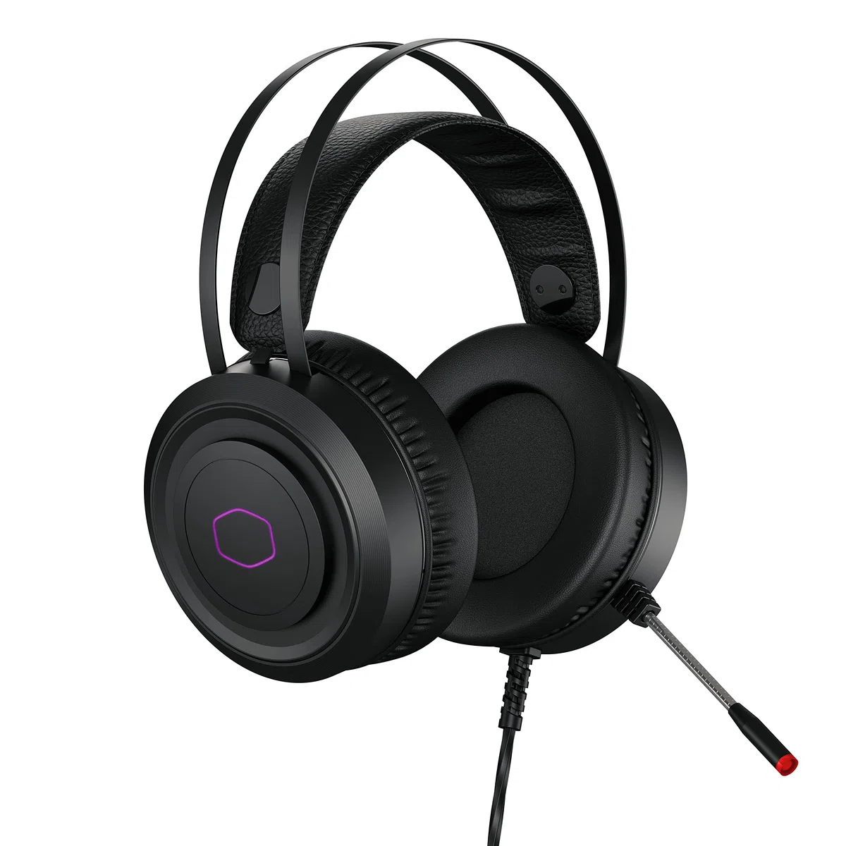 Cooler Master CH321 Cuffie Gaming Over-Ear - Driver Audio al Neodimio da 50mm, Microfono Omnidirezionale, Padiglioni Rimovibili in Pelle PU, Compatibile con PC e Console - USB tipo A