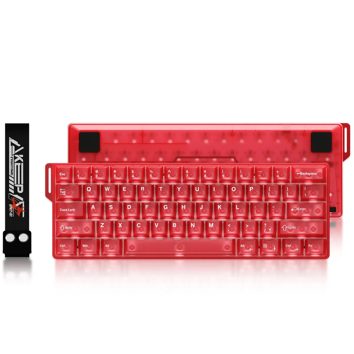 DAREU COOL60 tastiera gaming magnetica 8K Hz Rapid Trigger, tastiera cablata al 60% con tasti trasparenti, 15 modalità RGB, precisione RT di 0,01 mm, azionamento regolabile, per PC/Mac (rossa)