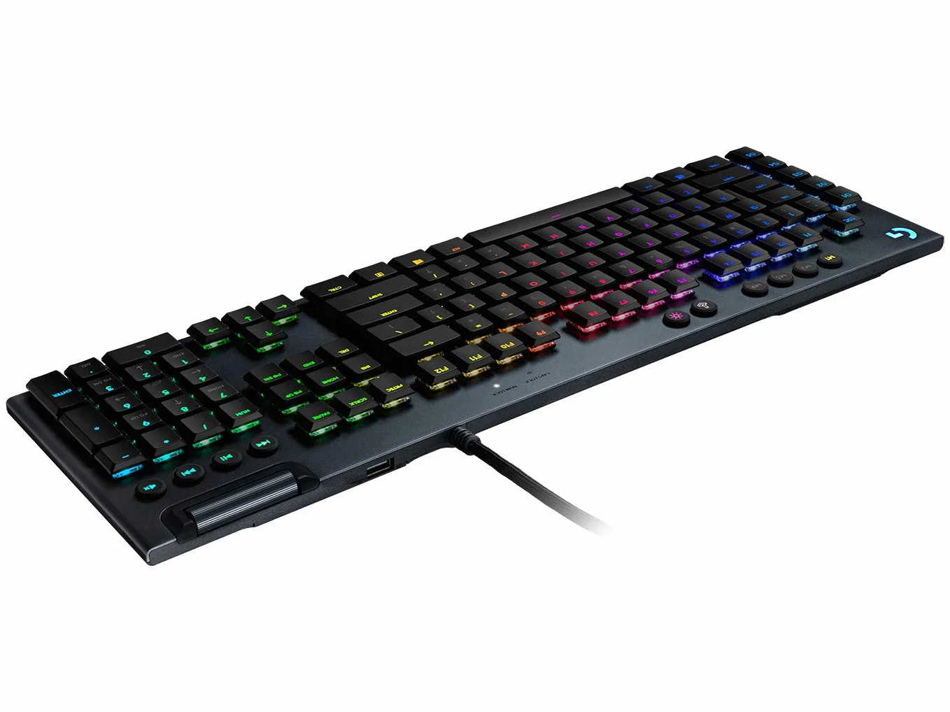 Logitech G 815 tastiera meccanica da gioco, switch tattile GL con profilo piatto, layout scandinavo - carbonio
