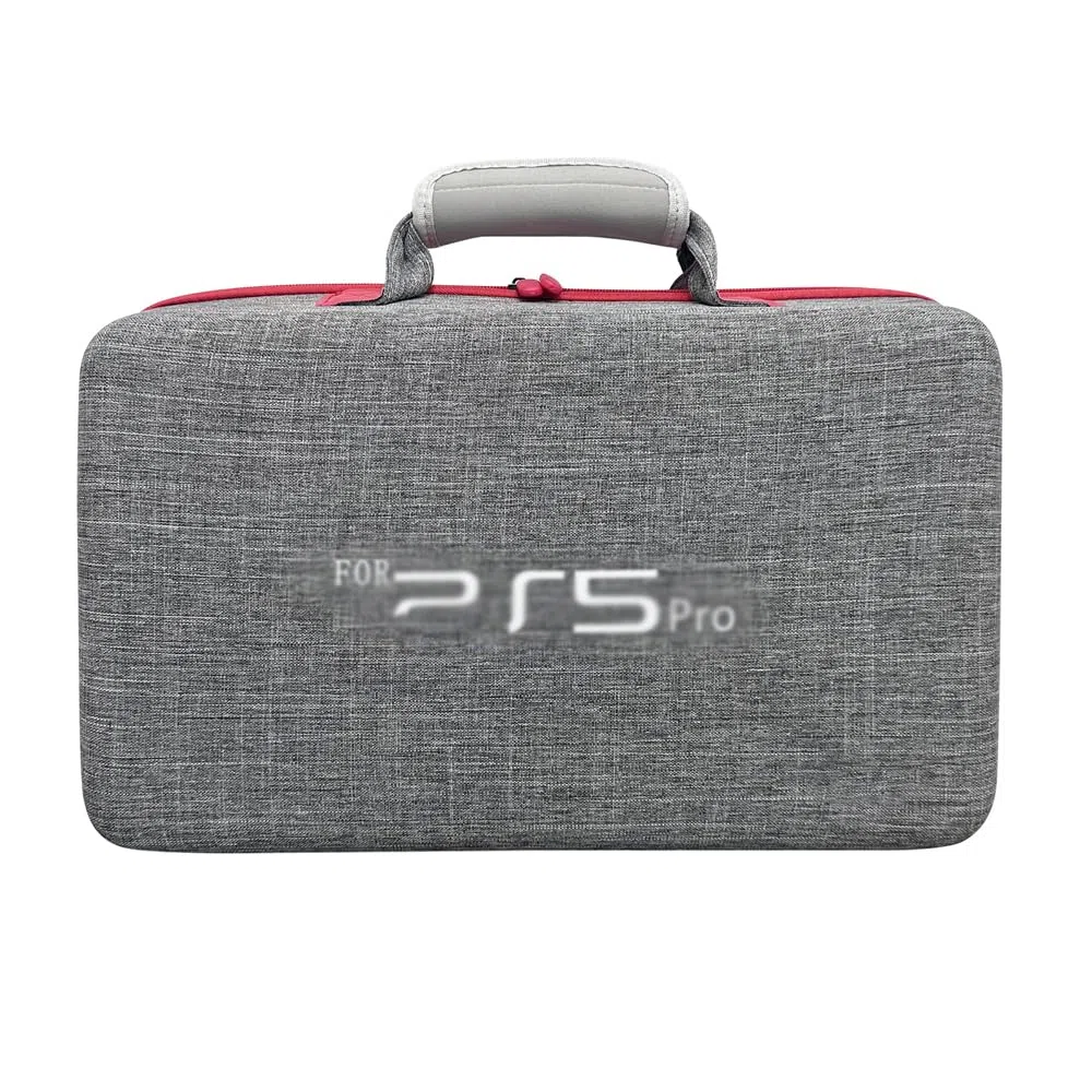 Borsa da trasporto per PS5 pro Borsa a tracolla Console Controller Accessori Custodia protettiva portatile da viaggio Borsa di stoccaggio di grande capacità Accessori da gioco (grigio Con logo)