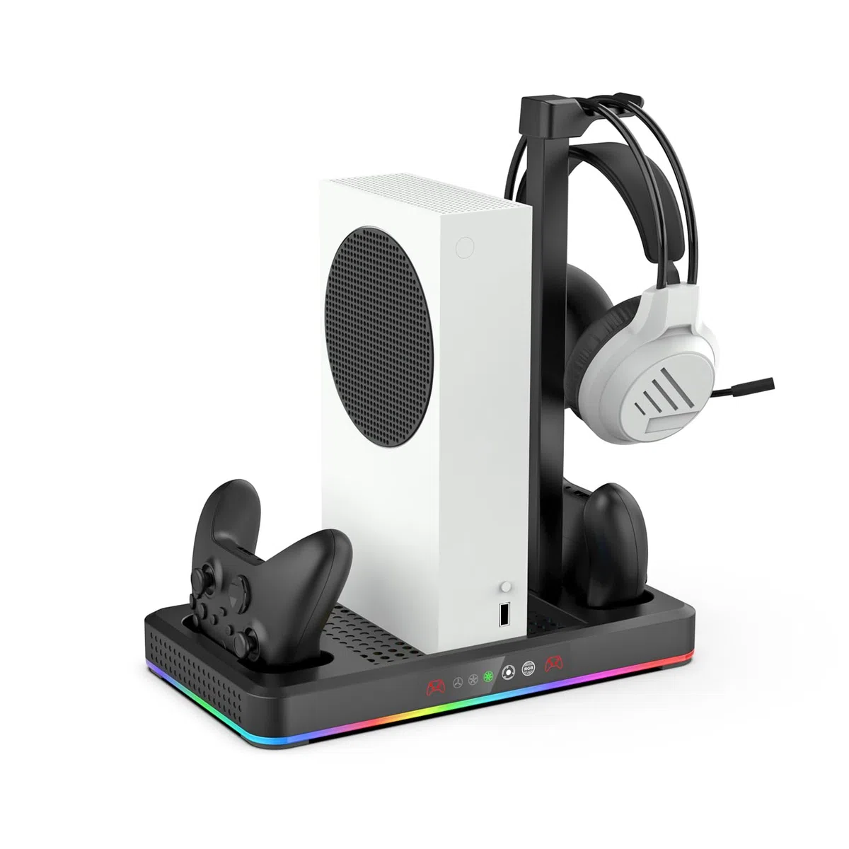 Base della ventola di raffreddamento per Xbox Series X/S, supporto di ricarica host multifunzionale, dock della stazione di ricarica, per gli accessori della console di gioco Xbox Series S (nero)