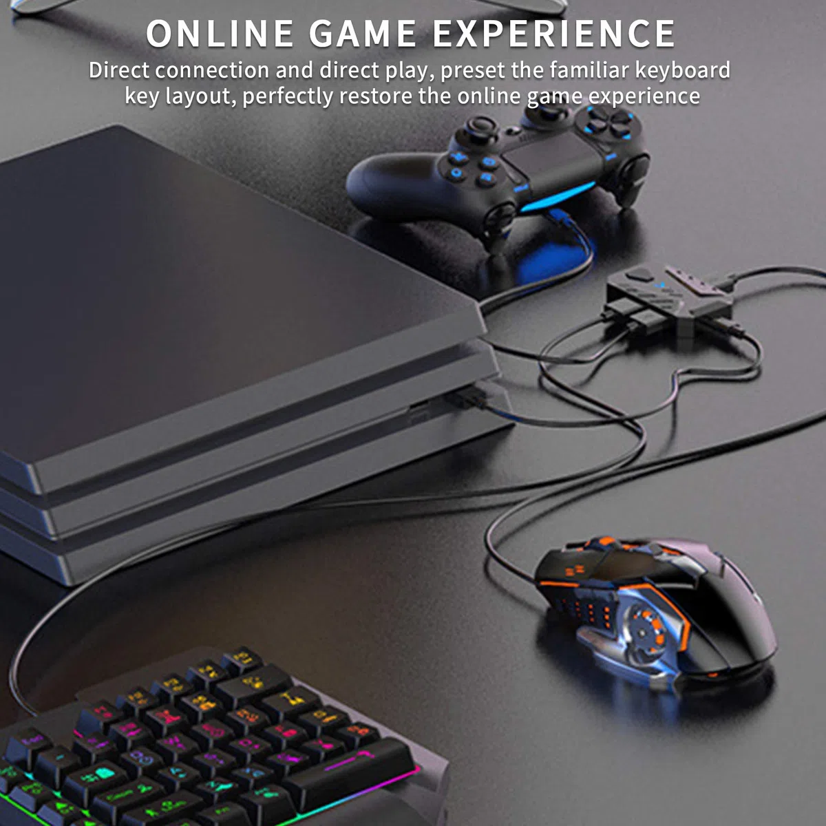 Yoidesu Convertitore Mouse Tastiera per /PS5/ ONE, Convertitore di Controller di Gioco Adattatore per Tastiera e Mouse