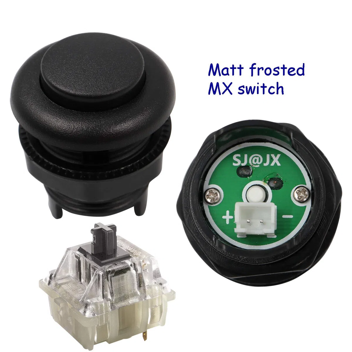 SJ@JX Arcade Game 2 Player Controller DIY Kit Buttons Cherry MX Mechanical Keyboard Black Switch Matt Frosted 8 Way Fighting Joystick Zero Delay USB Encoder for PC MAME Raspberry Pi