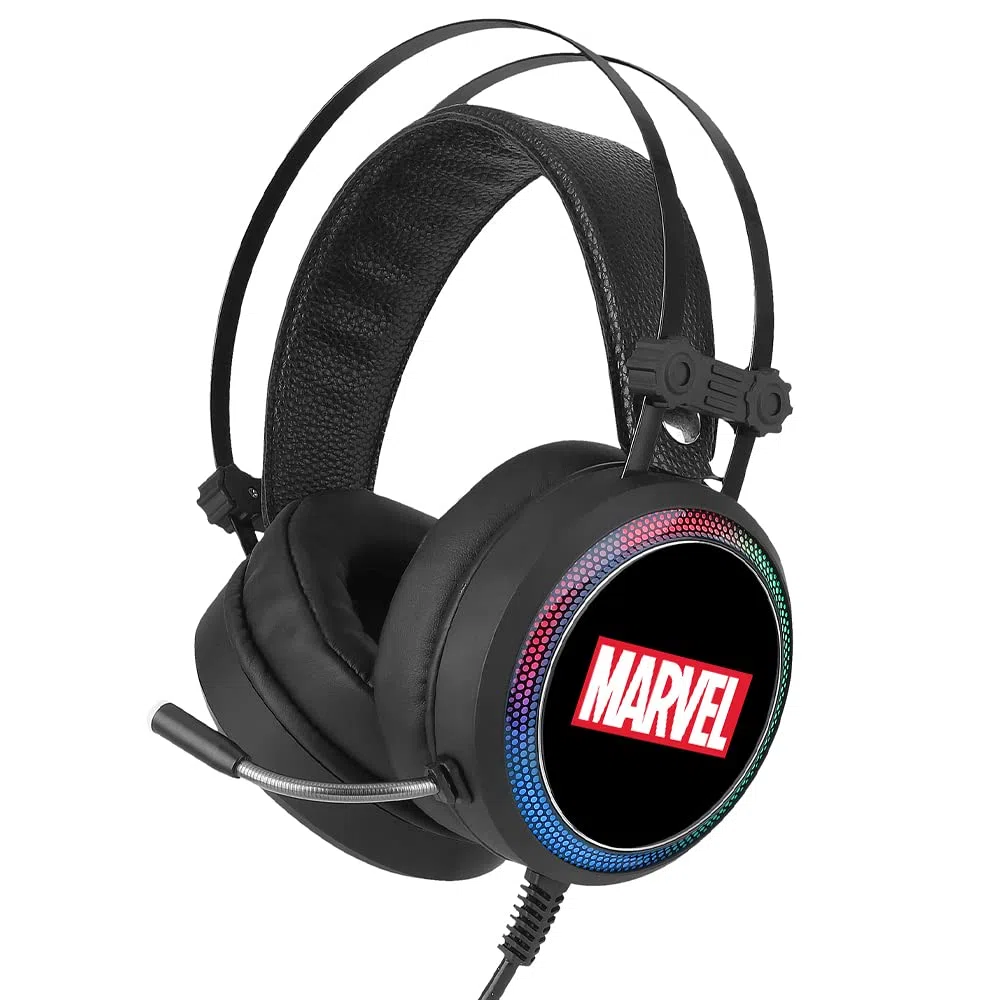 Ert Group Cuffie da gioco con microfono, Cuffie LED con archetto regolabile Modello Marvel originale e con licenza ufficiale Marvel 001