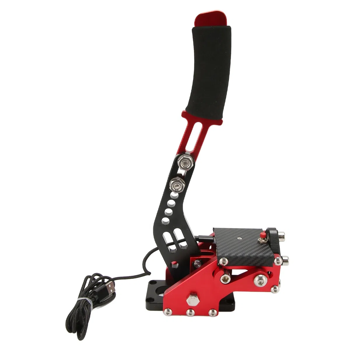 Haofy Gioco di Corse Progressivo con Freno a Mano USB PC a 64 Bit per Appassionati di Corse Sim Lega di Alluminio Acciaio Dolce (rosso)