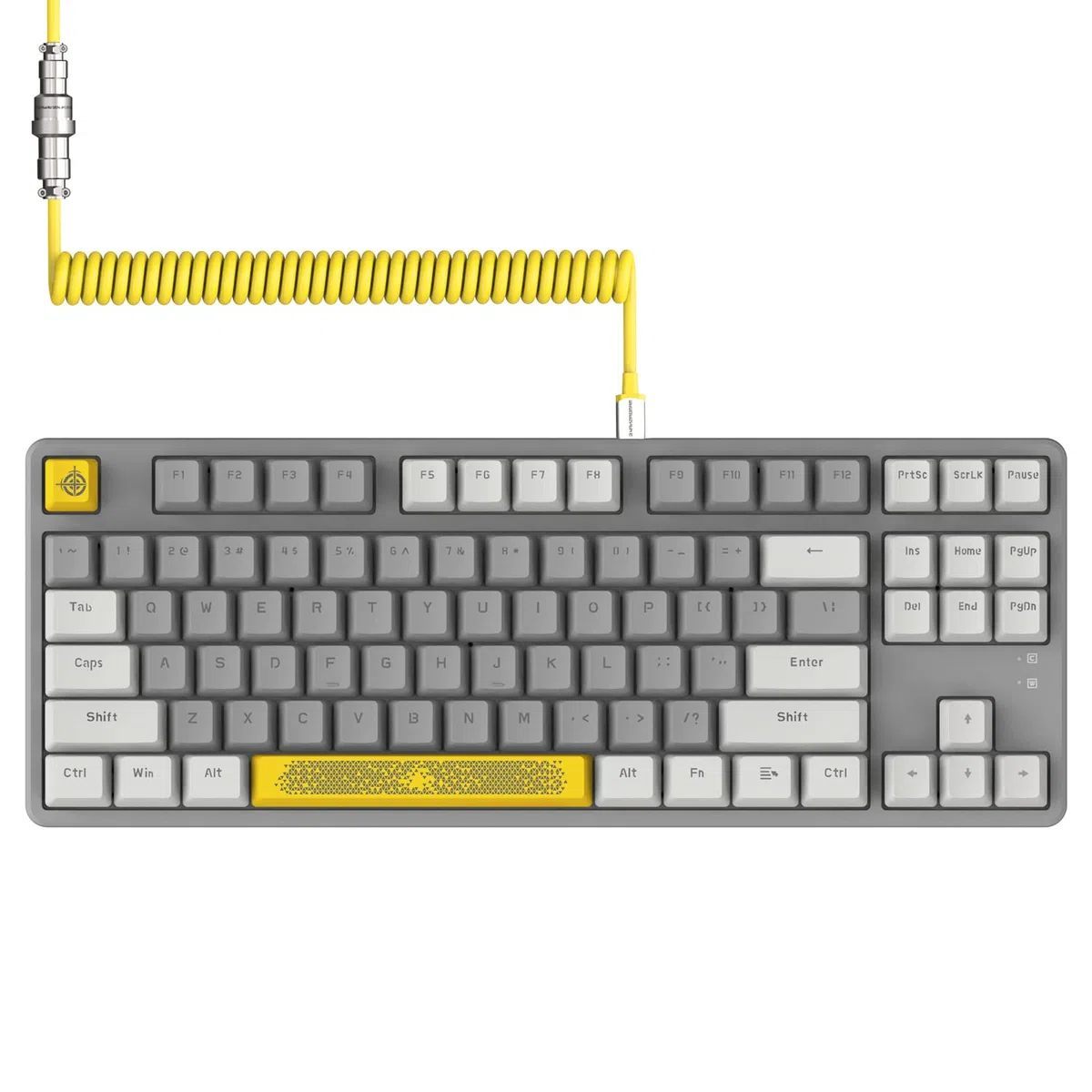 A.JAZZ AK873 Tastiera da Gioco 75%-Tastiera Meccanica con Interruttore Rosso Hot Swappable-Cavo USB C a Spirale-RGB 87 Tasti PBT Keycap-Coperchio Top Magnetico Staccabile per PC/Mac-LightGrey
