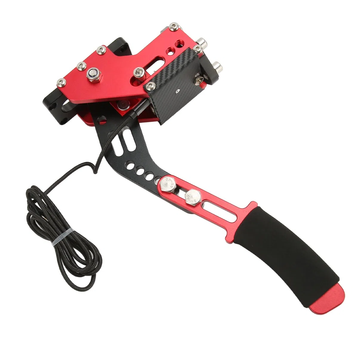 Haofy Gioco di Corse Progressivo con Freno a Mano USB PC a 64 Bit per Appassionati di Corse Sim Lega di Alluminio Acciaio Dolce (rosso)