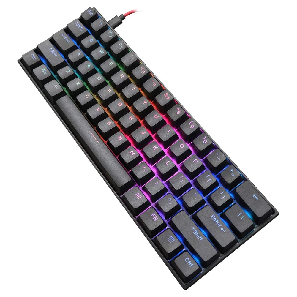 Epomaker Anne Pro2 Tastiera da Gaming 60% con RGB Retroilluminata, Programmabile Tastiera Bluetooth, PBT Keycaps, NKRO, QWERTY (Cherry Red Switch, Black)