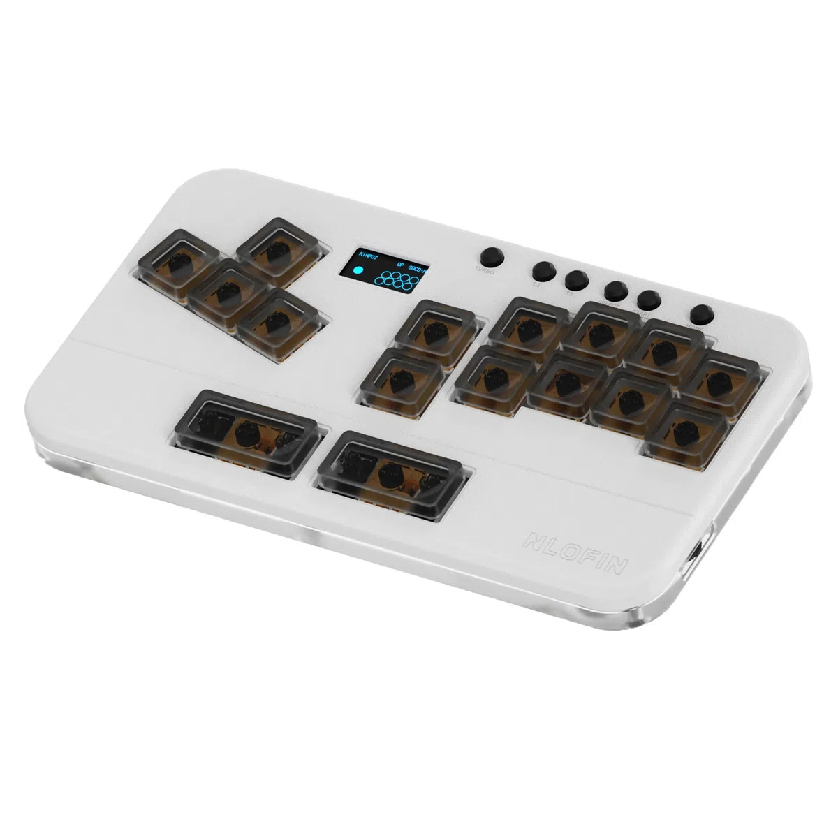 Leverless Controller Arcade Stick Mini Keypad, 16Key All-Button Arcade Controller Gamingpad (bianco)