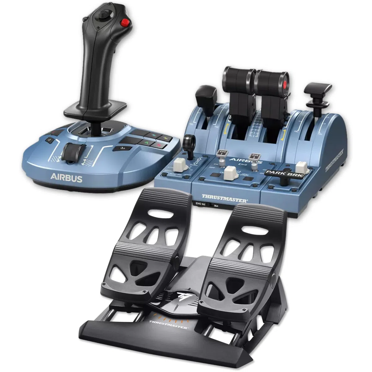 Thrustmaster TCA Captain Pack X Airbus Edition + TFRP Rudder Pedals Bundle – Kit Simulazione di Volo Completo per Xbox Series X|S & PC – Repliche Ufficiali Airbus A320neo