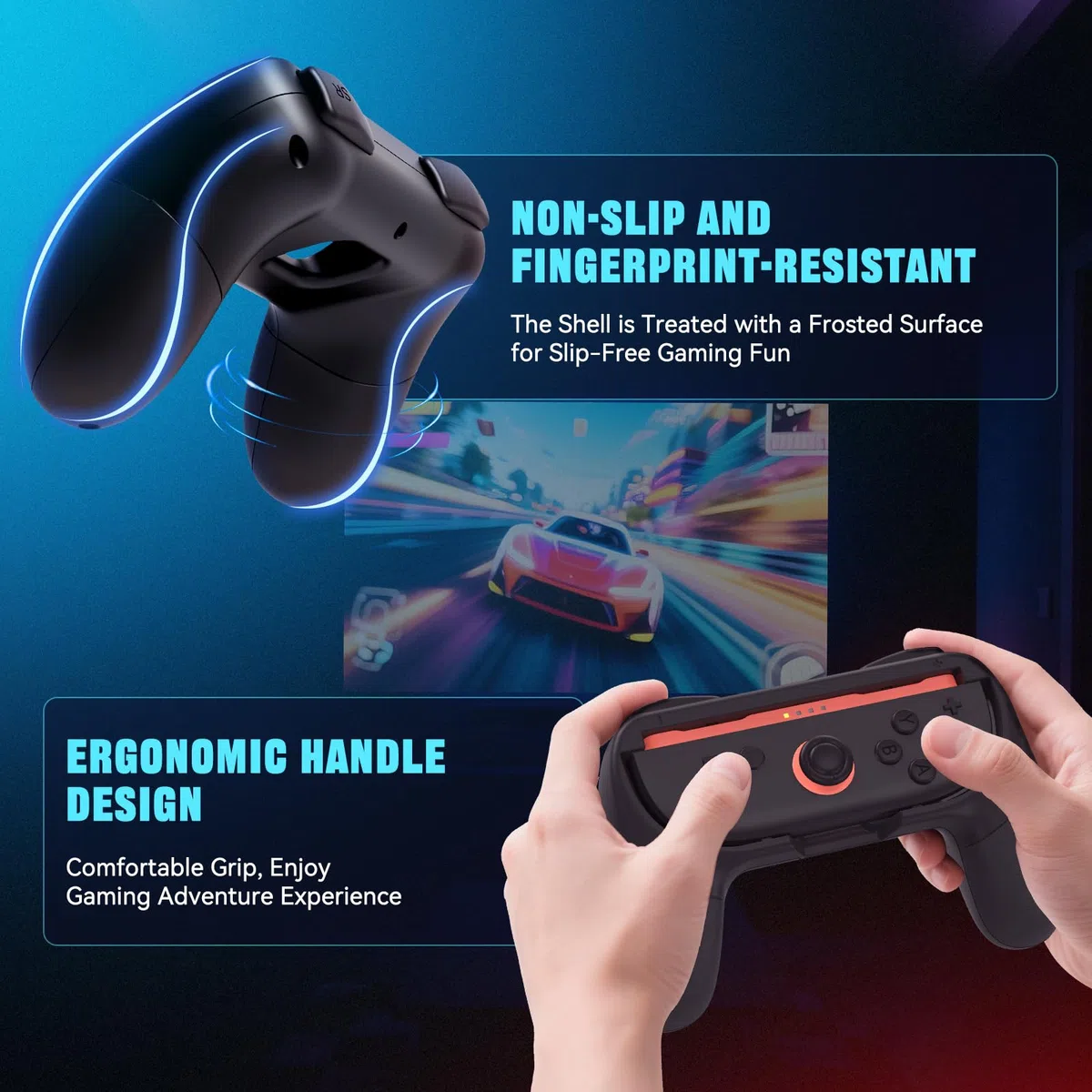 Sioenl Manopole per Nintendo Switch 2 Joy-Con [2 pezzi], kit di maniglie ergonomiche resistenti all'usura antiscivolo per controller NS 2 Joy-Cons Set di custodie per controller Switch 2 Joy Cons