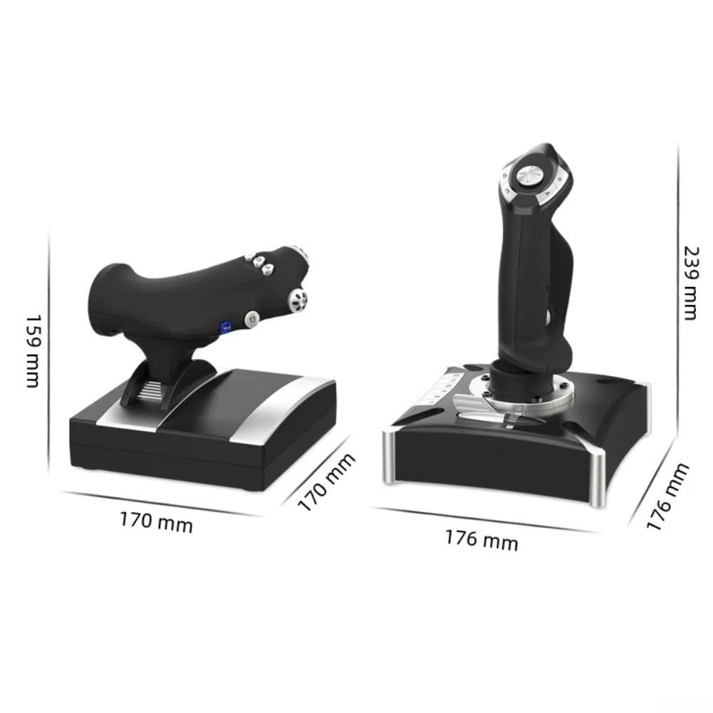 Controller di volo simulato per PC, per PS4, per Xbox, joystick a doppia leva per giochi di aviazione, controller ergonomico in ABS, sistema di controllo del volo compatto con
